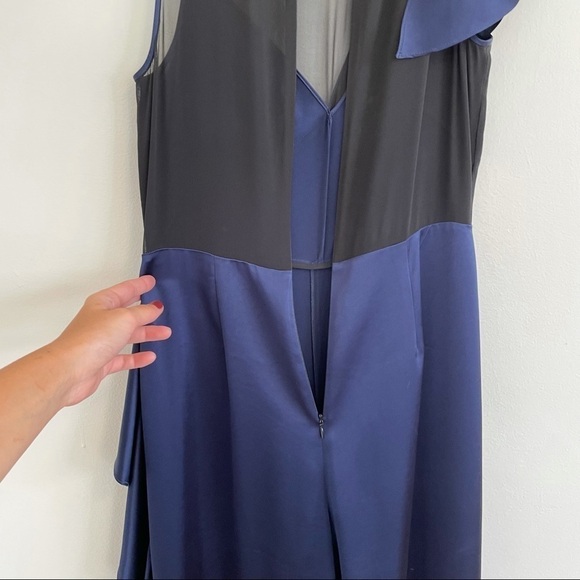 Diane Von Furstenberg DVF Silk Jumpsuit mesh cut out ruffle sexy going out sz 2 - Picture 11 of 15